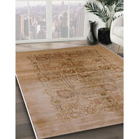 Mid-Century Modern Brown Oriental Rug, urb682