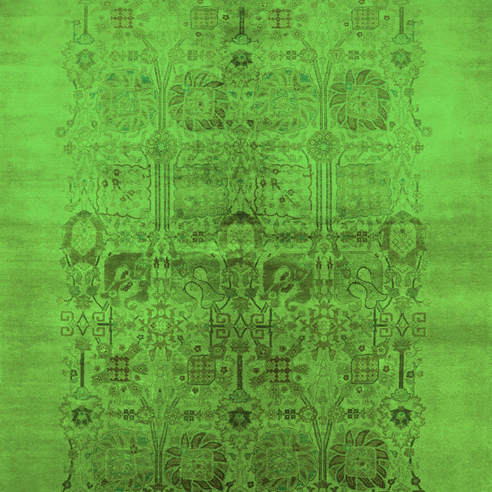 Machine Washable Oriental Green Industrial Area Rugs, wshurb682grn