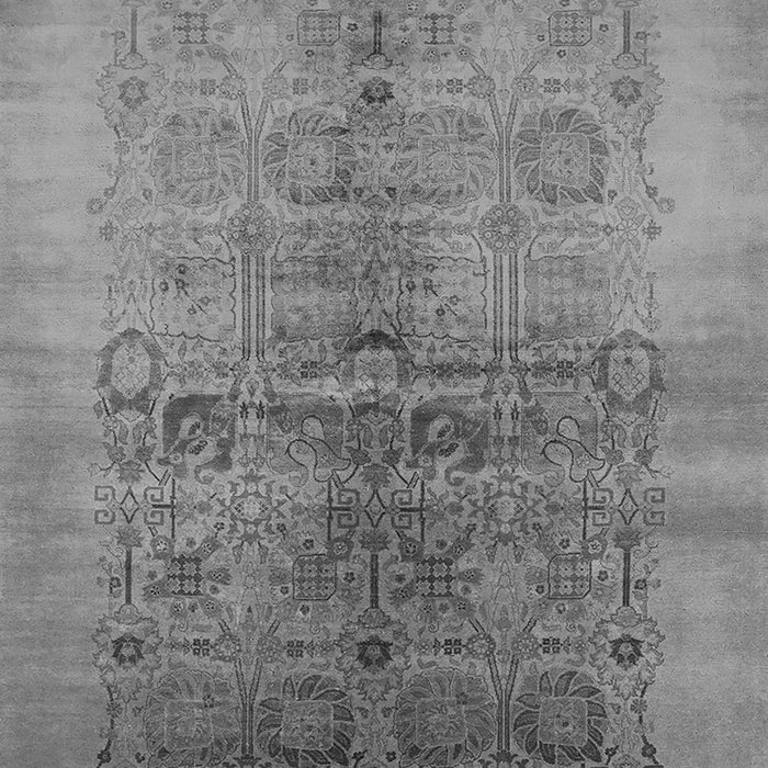 Machine Washable Oriental Gray Industrial Rug, wshurb682gry