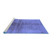 Sideview of Machine Washable Oriental Blue Industrial Rug, wshurb682blu