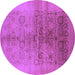 Round Oriental Purple Industrial Rug, urb682pur