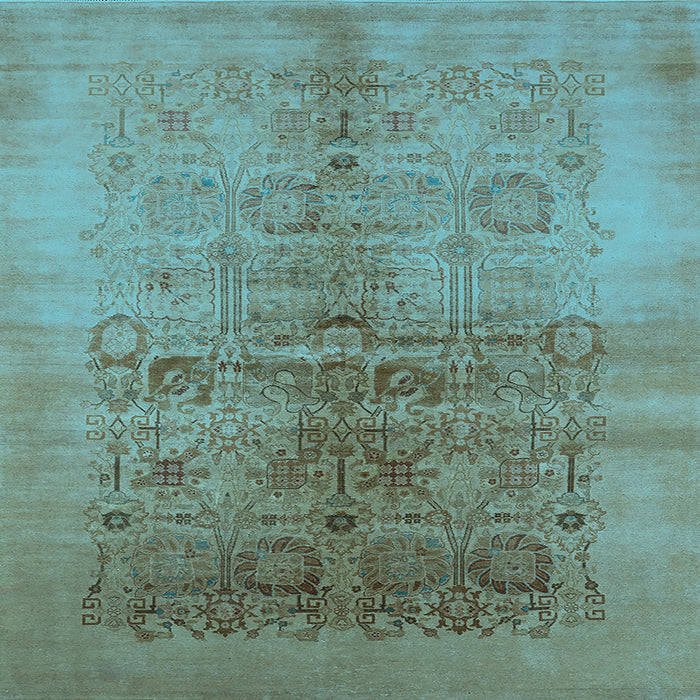 Square Oriental Light Blue Industrial Rug, urb682lblu