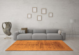 Machine Washable Oriental Orange Industrial Area Rugs in a Living Room, wshurb682org