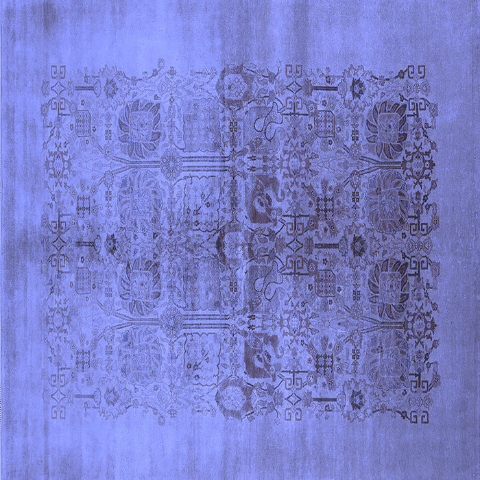 Square Oriental Blue Industrial Rug, urb682blu