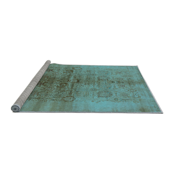 Sideview of Machine Washable Oriental Light Blue Industrial Rug, wshurb682lblu