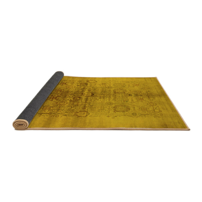 Sideview of Oriental Yellow Industrial Rug, urb682yw