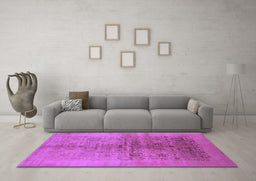 Machine Washable Oriental Purple Industrial Area Rugs in a Living Room, wshurb682pur