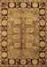 Machine Washable Oriental Brown Traditional Rug, wshurb683brn