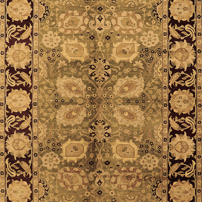 Machine Washable Oriental Brown Traditional Rug, wshurb683brn