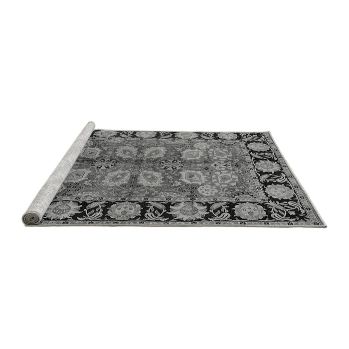Sideview of Machine Washable Oriental Gray Traditional Rug, wshurb683gry