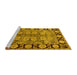 Sideview of Machine Washable Oriental Yellow Traditional Rug, wshurb683yw