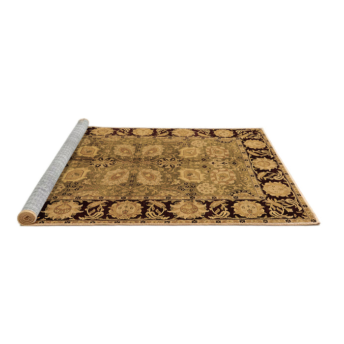 Sideview of Machine Washable Oriental Brown Traditional Rug, wshurb683brn