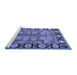 Sideview of Machine Washable Oriental Blue Traditional Rug, wshurb683blu