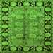 Square Oriental Green Traditional Rug, urb683grn
