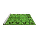 Sideview of Machine Washable Oriental Green Traditional Area Rugs, wshurb683grn