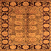 Square Machine Washable Oriental Orange Traditional Area Rugs, wshurb683org