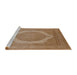 Sideview of Machine Washable Industrial Modern Light Copper Gold Rug, wshurb684
