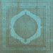 Square Medallion Light Blue French Rug, urb684lblu