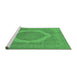 Sideview of Machine Washable Medallion Emerald Green French Area Rugs, wshurb684emgrn