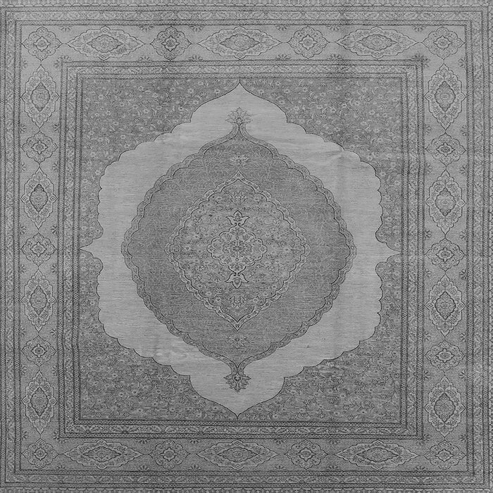 Square Machine Washable Medallion Gray French Rug, wshurb684gry