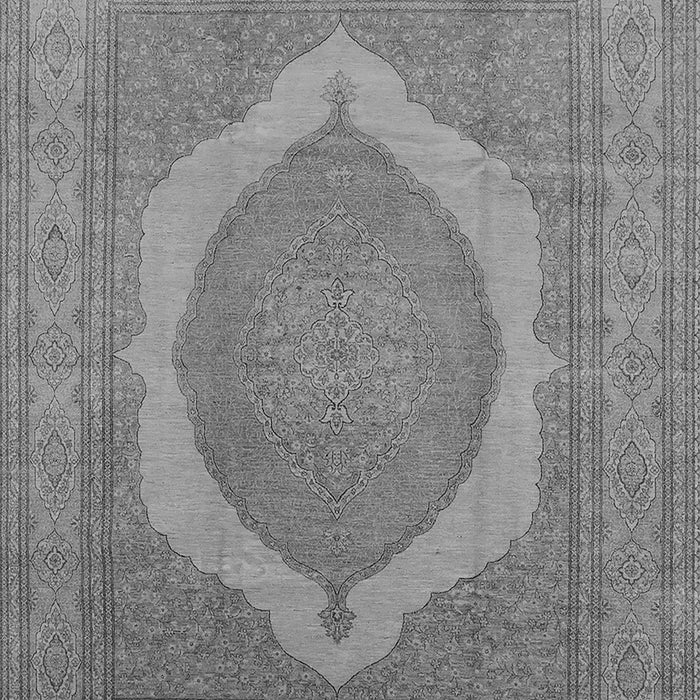Machine Washable Medallion Gray French Rug, wshurb684gry
