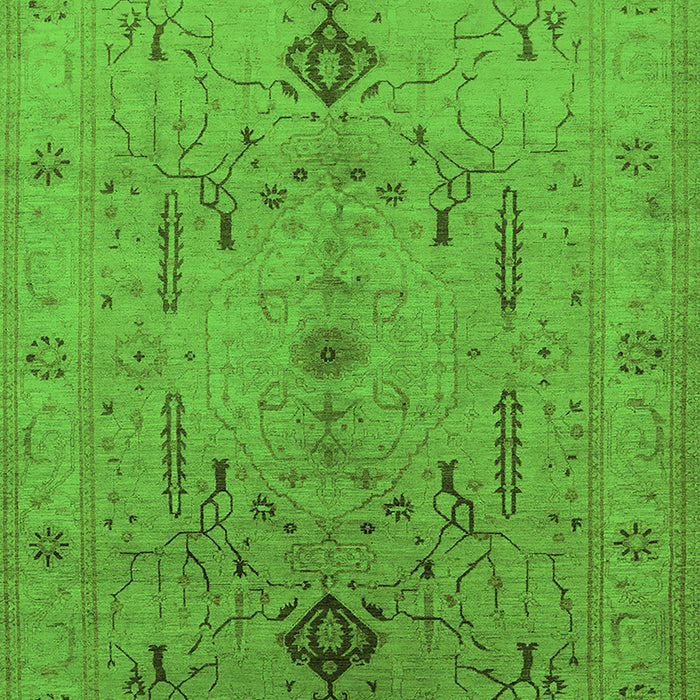 Machine Washable Oriental Green Traditional Area Rugs, wshurb685grn