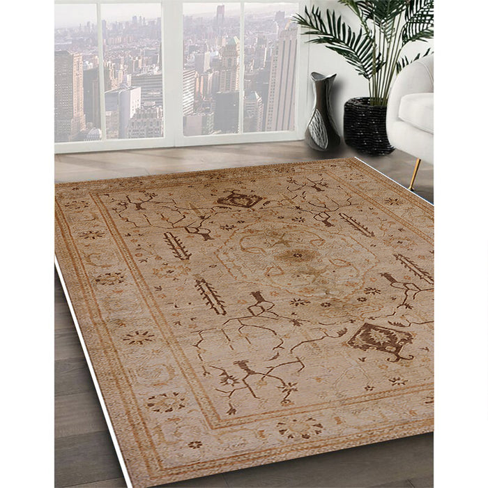 Machine Washable Industrial Modern Light Brown Rug in a Family Room, wshurb685