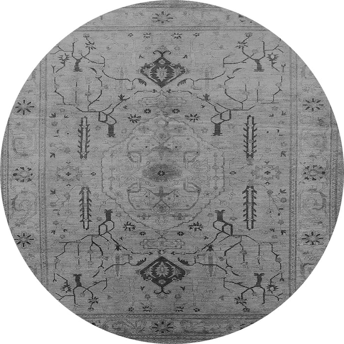 Round Oriental Gray Traditional Rug, urb685gry