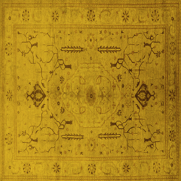 Square Oriental Yellow Traditional Rug, urb685yw