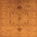 Square Oriental Orange Traditional Rug, urb685org
