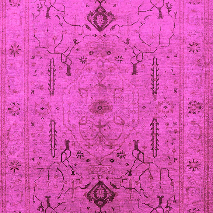 Machine Washable Oriental Pink Traditional Rug, wshurb685pnk