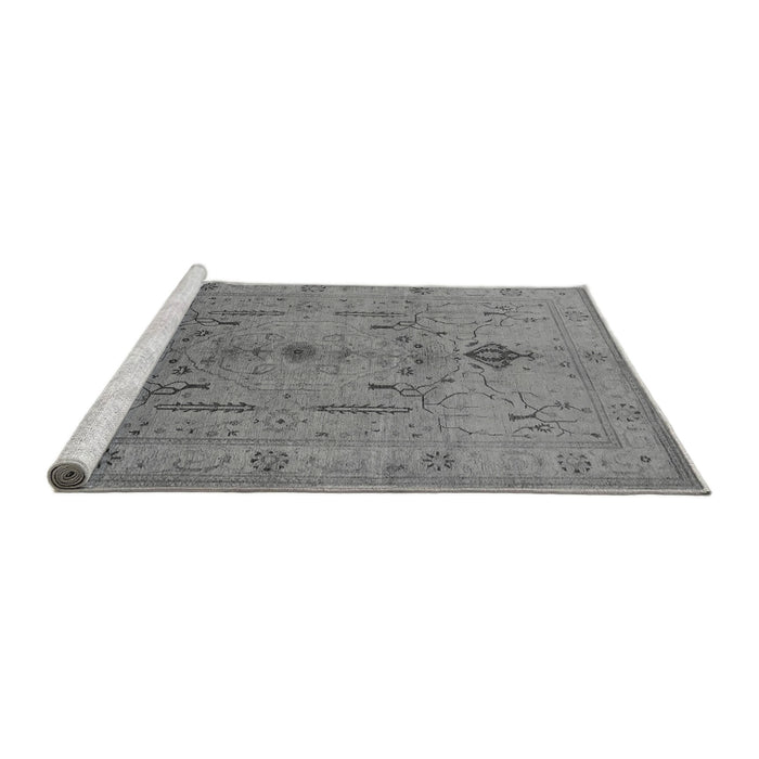 Sideview of Machine Washable Oriental Gray Traditional Rug, wshurb685gry