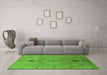 Machine Washable Oriental Green Traditional Area Rugs in a Living Room,, wshurb685grn