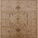 Square Mid-Century Modern Light Brown Oriental Rug, urb685