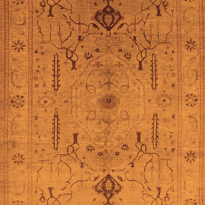 Machine Washable Oriental Orange Traditional Area Rugs, wshurb685org