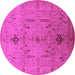 Round Oriental Pink Traditional Rug, urb685pnk