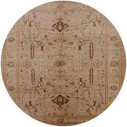 Round Machine Washable Industrial Modern Light Brown Rug, wshurb685