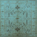 Square Oriental Light Blue Traditional Rug, urb685lblu