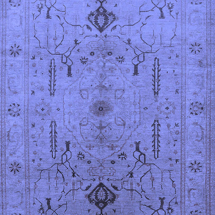 Machine Washable Oriental Blue Traditional Rug, wshurb685blu