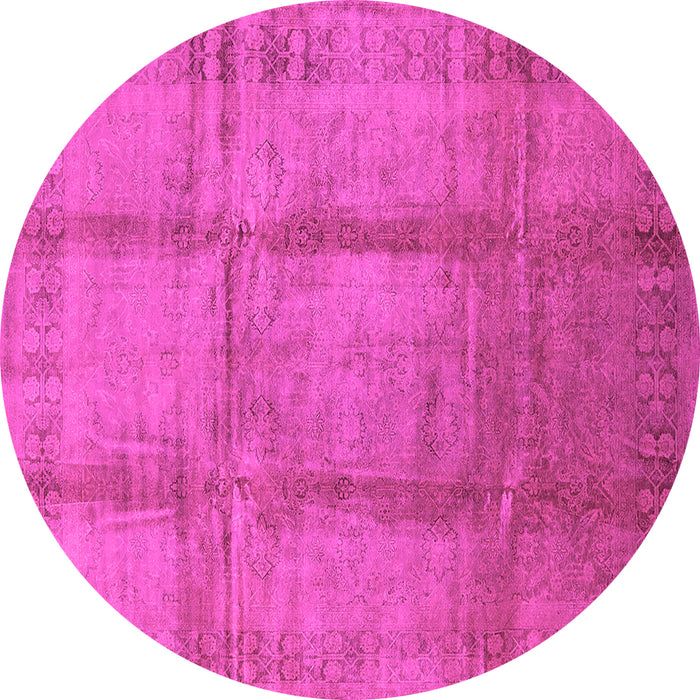 Round Oriental Pink Traditional Rug, urb686pnk