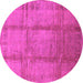 Round Oriental Pink Traditional Rug, urb686pnk