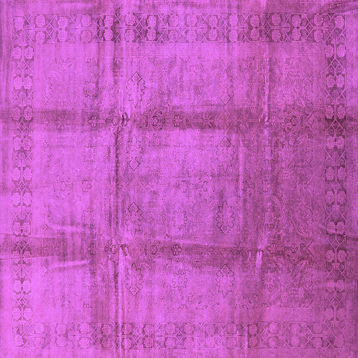 Square Machine Washable Oriental Purple Traditional Area Rugs, wshurb686pur