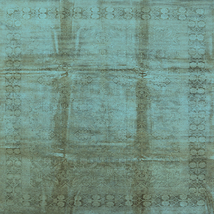 Square Oriental Light Blue Traditional Rug, urb686lblu