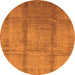 Round Oriental Orange Traditional Rug, urb686org