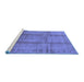 Sideview of Machine Washable Oriental Blue Traditional Rug, wshurb686blu