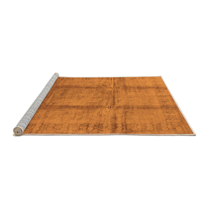 Sideview of Machine Washable Oriental Orange Traditional Area Rugs, wshurb686org