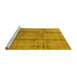 Sideview of Machine Washable Oriental Yellow Traditional Rug, wshurb686yw