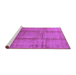 Sideview of Machine Washable Oriental Purple Traditional Area Rugs, wshurb686pur