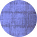 Round Oriental Blue Traditional Rug, urb686blu