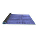 Sideview of Oriental Blue Traditional Rug, urb686blu
